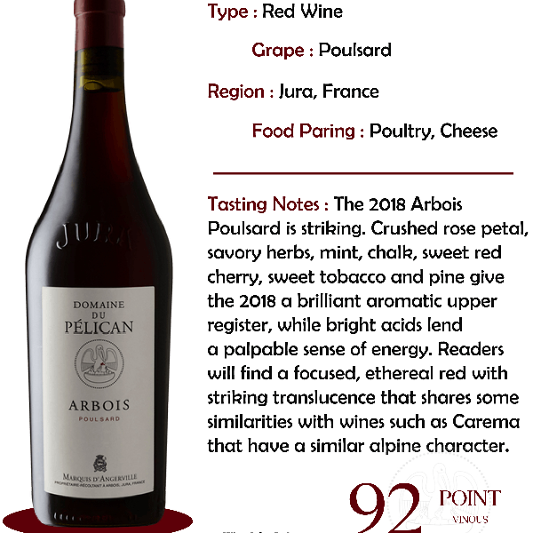 2018 Domaine du PELICAN Arbois Poulsard