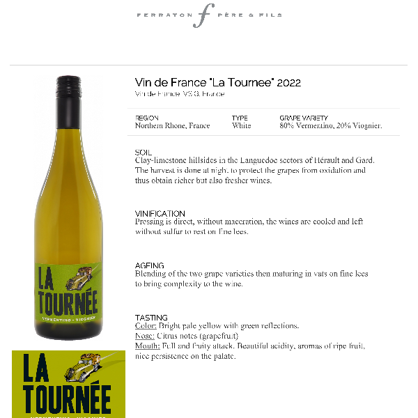 2022 Domaine Ferraton Vin de France "La Tournee"