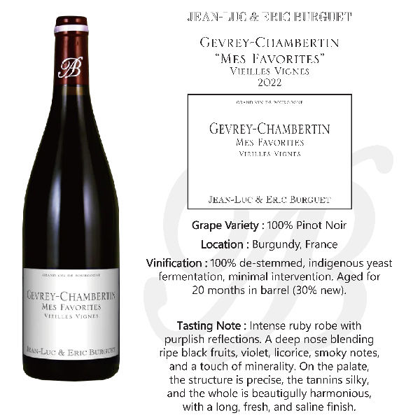 2022 Domaine Jean-Luc & Eric Burguet Gevrey-Chambertin "Mes Favorites" Vieilles Vignes