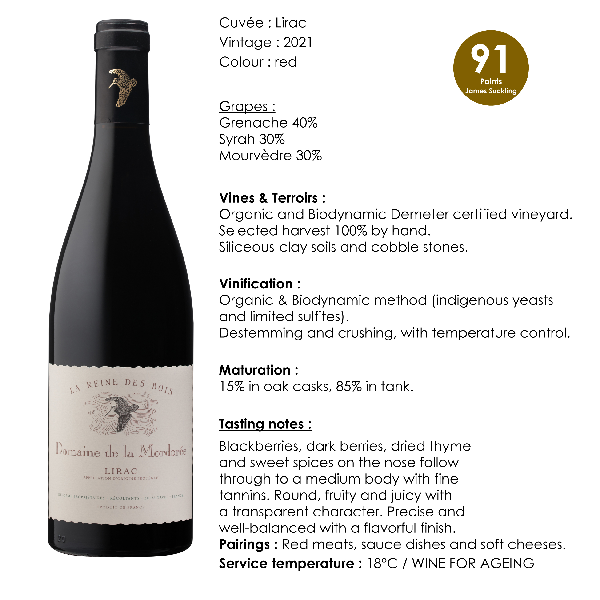 2021 Domaine de la Mordoree "Lirac La Reine des Bois" Rouge
