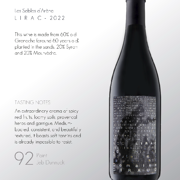 2022 Domaine Giraud Lirac les Sables d'Arenes"  - Rouge