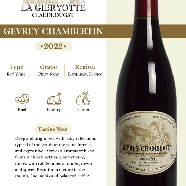 2022 Claude Dugat La Gibryotte Gevrey-Chambertin